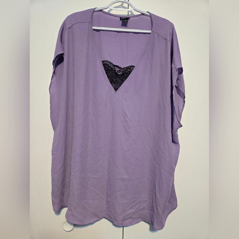 Torrid Lavender Top with‎ Lace Detail